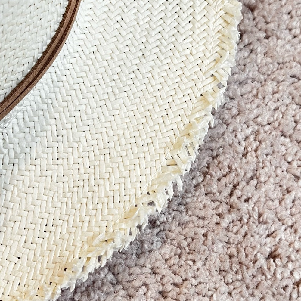 Hat Attack Straw Sun Hat Woven One Size Frayed Edge Packable Beach Outdoor - Picture 5 of 10